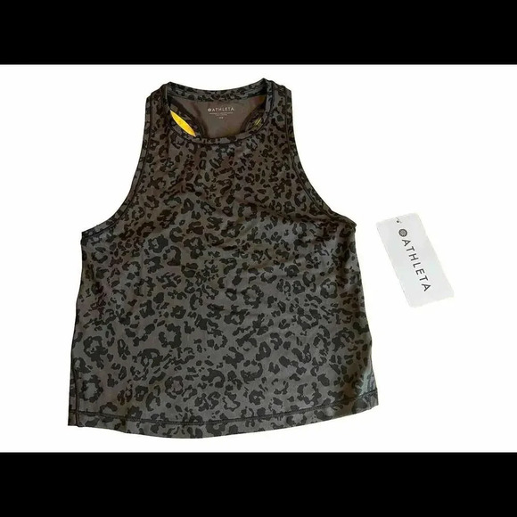 Athleta Leopard Shanti Crop Tank NWT - Picture 1 of 6